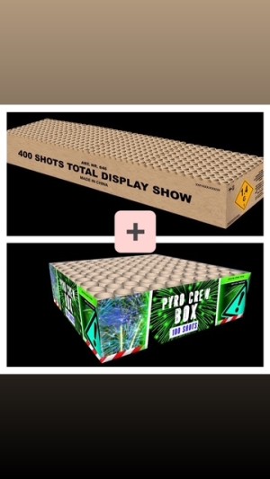TOTAL DISPLAY  400 SHOTS EN PYROCREW BOX
